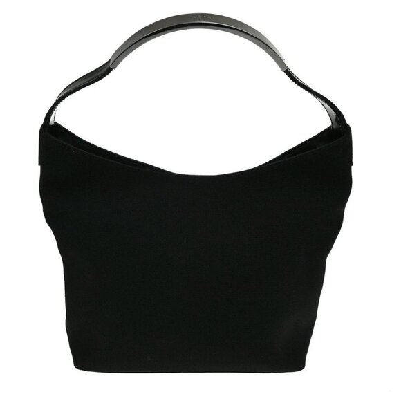 GUCCI Logo GG Pattern Hobo Shoulder Bag Nylon Leather Black SHW Italy - Picture 2 of 16